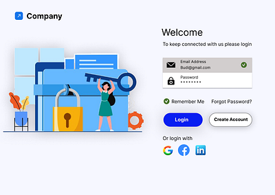 Simple Login Page Company design login simple login ui