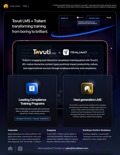 Tovuti x Traliant | One-sheet (Light/Dark) bryan funk design graphic design