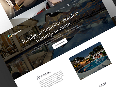 Luxury Hotel Website Design hotel landing page luxury ui design website