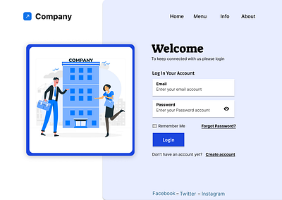 Login Page Simple Blue Sea blue login desain login simple ui login