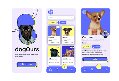 Design for a dog dating app app dogs ui ux