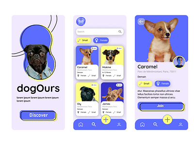 Design for a dog dating app app dogs ui ux