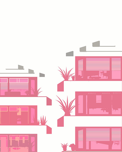 Pink Buildings art design graphic design illustration minimal