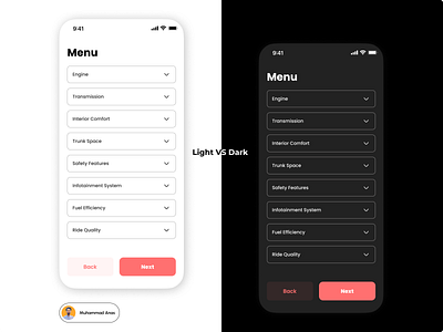 Menu UI design by GFX graphic design lightvsdark loveit menuuidesign ui ux