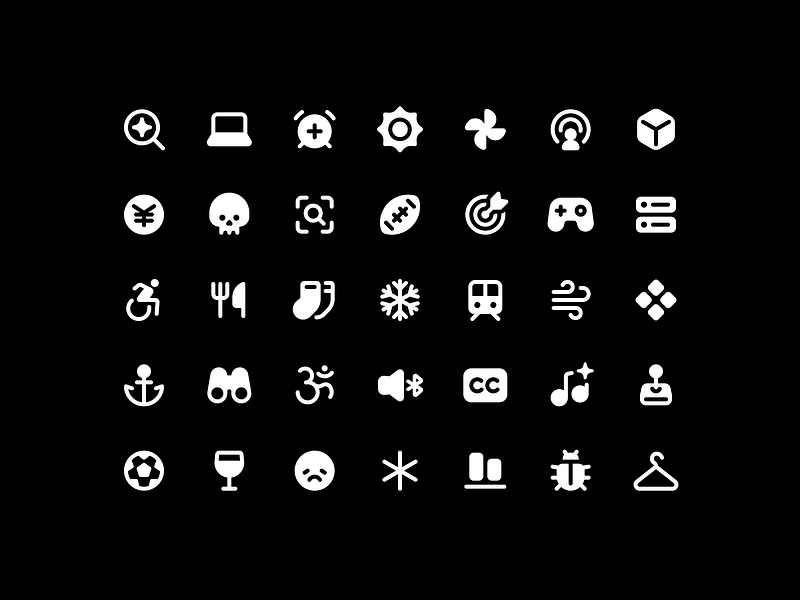 Introducing Amicons 1.1: Now with 100 new icons! black collection cute design food friendly glyphs grid icon icon library iconography icons set solid sport ui weather