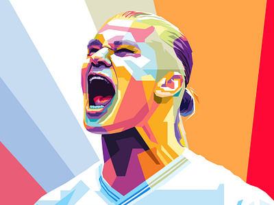 Haaland wpap pop art art avatar cartoon cover design football illustration magazine man city pop art soccer sport striker vector