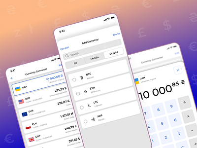 IOS App - Currency Converter app convertor curenn design mobile ui ux