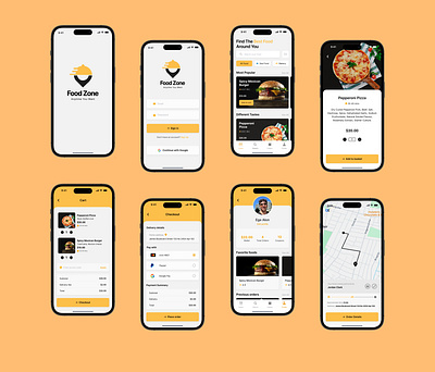 Food Delivery App app design graphic design illustration logo ui ux