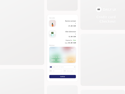 Credit Card Checkout - Daily UI checkout credit card design order