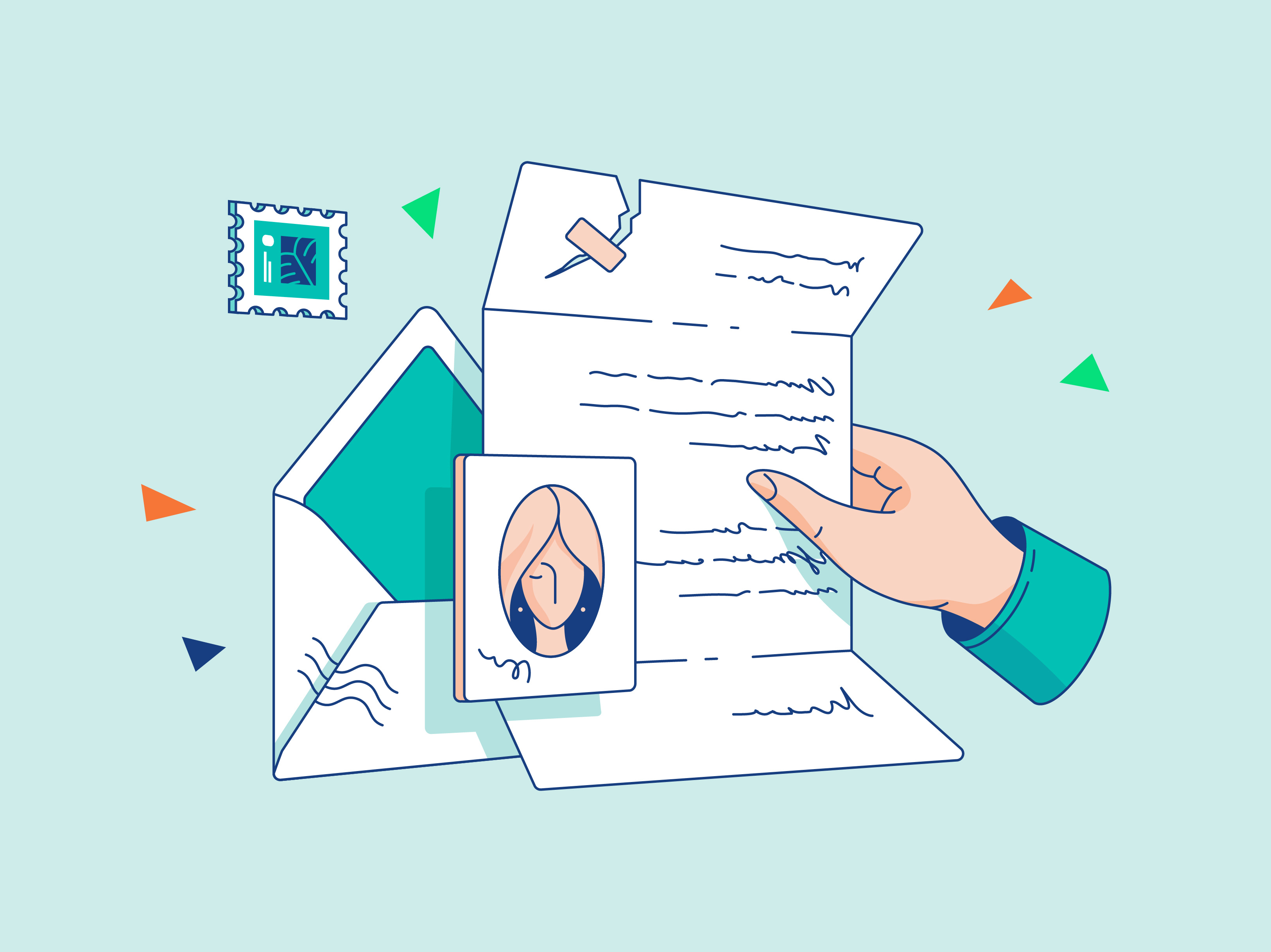 Illustration for a historical website archive design flat graphic design ill illustration israel letter old ui vector