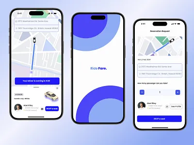 Ride Fare: Carpooling App car sharing carpooling carpooling app clean ly minimal mobile app design ride ride app ride fare ride ha ride share ride sharing app riding app taxi booking taxi booking app taxi deriver uber ui ui design