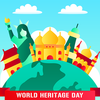 Heritage day celebration design heritage day celebration heritage sites illustration world heritage day