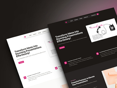 Prezenta - The AI-Powered Presentation Architect HTML Landing Pa dark theme landing page light theme modern design seooptimized ui ux web design