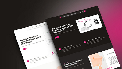 Prezenta - The AI-Powered Presentation Architect HTML Landing Pa dark theme landing page light theme modern design seooptimized ui ux web design