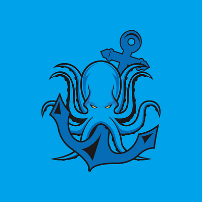 octopus anchor 3d animation branding graphic design logo