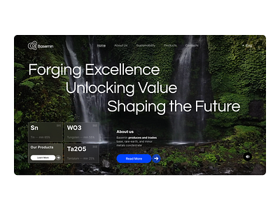 Landing page for Basemin animation forest green landing nature ui ux