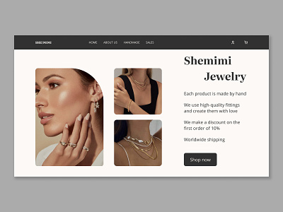 Design concept for an online jewelry store branding consept design earrings jewelry necklace ui uxui design webdesing