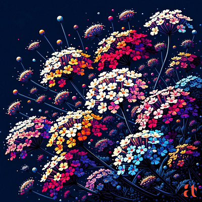 Verbena Night by Aravind Reddy Tarugu aravind art artistic flora blossom vector botanical art colorful flowers designs detailed artwork floral vector flower close up garden illustration gradient flowers horticultural art illustrations nature illustration night bloom reddy tarugu vector verbena art