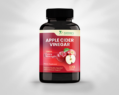 Apple Cider Vinegar Lable Design graphic design label design product design product label design supplement bottle design