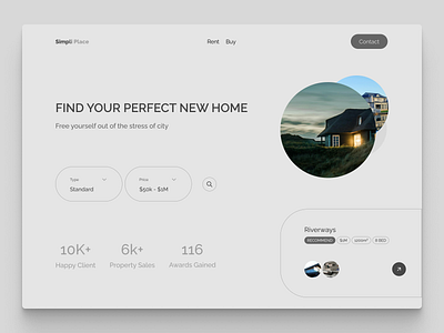 Real State Simpli Place Hero Section hero hero section home page landing page real estate ui web design
