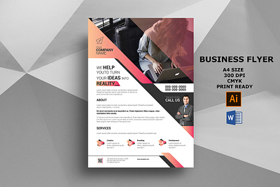 Minimal Corporate Flyer advertising business flyer clean corporate clean flyer company flyer corporate flyer custom flyer editable flyer template illustrator template minimal corporate flyer ms word poster print ready printable professional project promotional