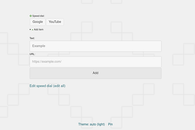 Speed dials panel or pin page option on the site - Project UX UI css html javascript project ui ux