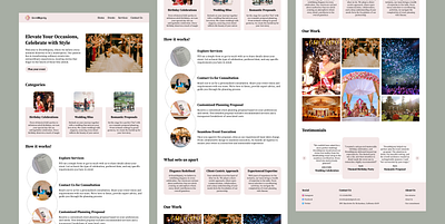 Event Planning Website design event eventinspiration eventplanning ui ux webdesign