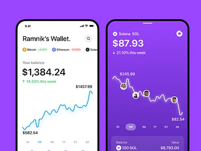 Crypto Wallet - iOS Design app design bitcoin crypto crypto wallet eth ios metaverse product design ui ui design wallet