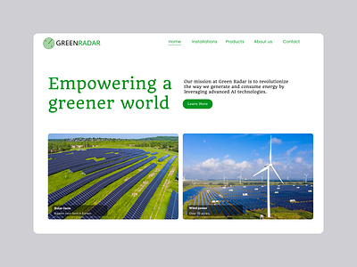 Renewable Energy - Landing Page branding design energy figma green energy hero page landing page ui uiux ux webdesign website design wind power
