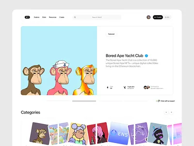 NFT Marketplace - Design bored ape crypto dashboard graphic design marketplace minimal nft product design ui design visual design web design