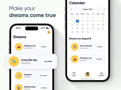 Dreamigo – goals tracking app (design & development) app branding design dream dreamigo dreams tracker goal goal tracking goals tracking app mobile app mobile app design mobile design motivation motivational app personal assistant planner travel ui ux design