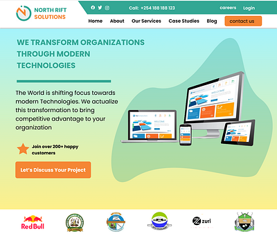 North Rift Solutions IT company landing page home page it company landing landing page software company website