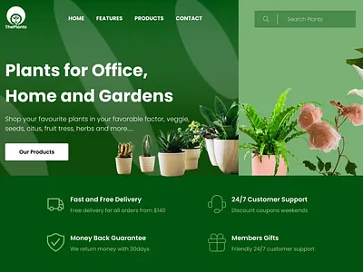 Plant and Greenies design ui uiux ux uxui web web design