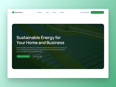 Sustainable Energy Website · Detachless FREE Figma UI kit figma green energy logo ui ui kit ux web design website