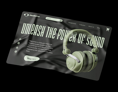 Headphone Hero Section UI Design headphone website ui