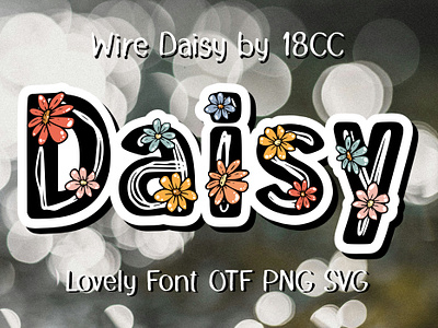 Wire Daisy 18cc bloom bold cartoon cute daisy decorative design display doodle elegance flowers font funny illustration lovely nature playful spring wire