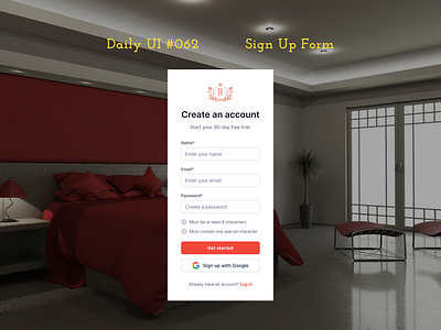 Daily UI #062 - Sign Up Form daily ui day 062 desktop website forgot password google account homepage login mobile app page sign in sing up form ui ux