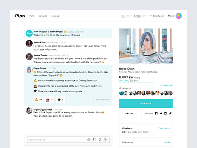 Crowdfunding Platform Pipo - Issuer Profile crowdfunding platform flat graphic design profile saas ui ui elements user interface web app web design
