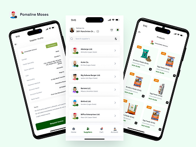 The Supplier UI Profile agriculturalsupplies farmersmarket farmtech feeddelivery feedordering livestockfeeds supplierapp ui
