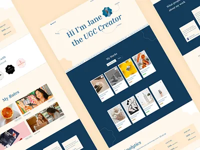 UGC Creator Portfolio branding clean clean ui design minimal ugc portfolio ugc website ui ui design ui illustration