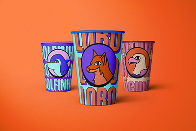 Cup for Profile Illustrations animals branding copo cup graphic design illustration ilustração