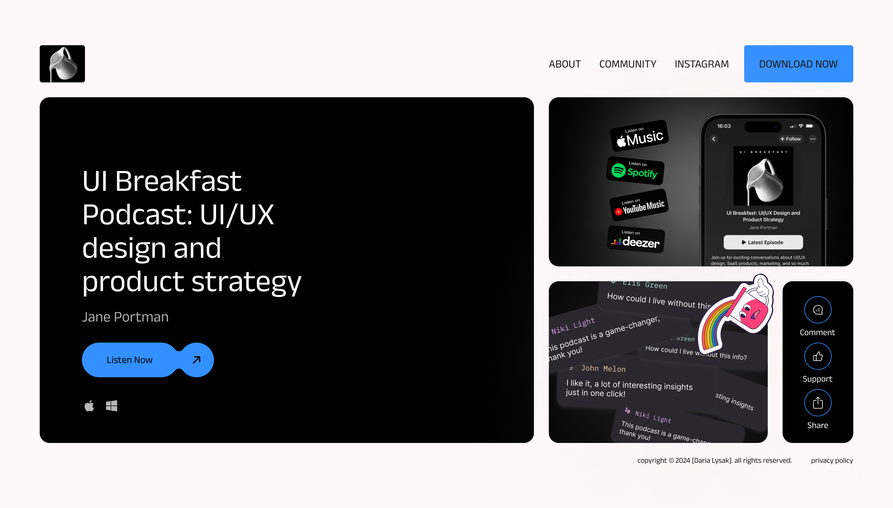 UI social media page | cool button bento button cool button landing single page ui