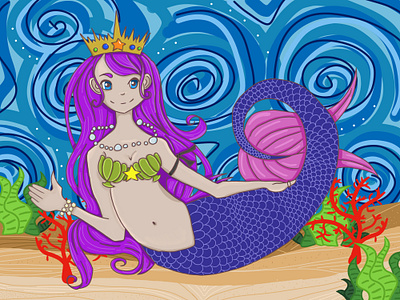 Mermaid digital art illustration