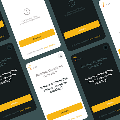 Random Question Generator App frontend ui web development