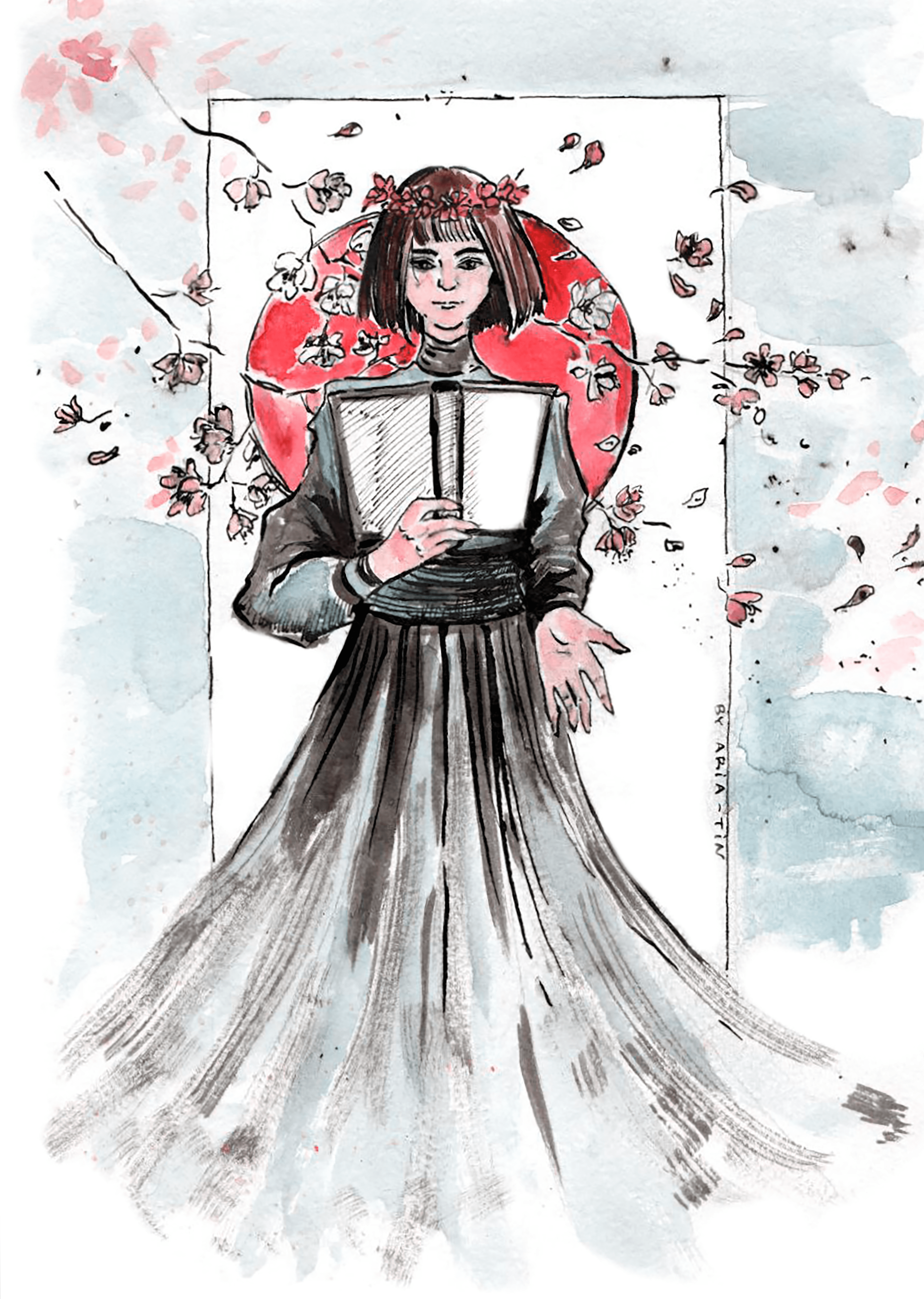 The Humanization of Japan book illustrator country humanization humanization humanızatıon of japan sakura watercolor art
