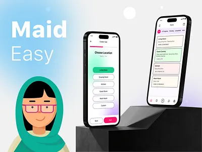 Maid App Case Study app case study app designer case study creative design daily task house app house keeper house maid house maid app house wives saudi house keeping task app task management ui ux women app