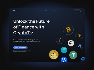 Crypto Platform Website Hero Section UI Kit crypto cryptocurrency website
