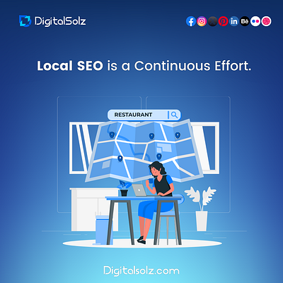 Local SEO is a continuous effort branding business business growth design digital marketing digital solz illustration marketing social media marketing ui