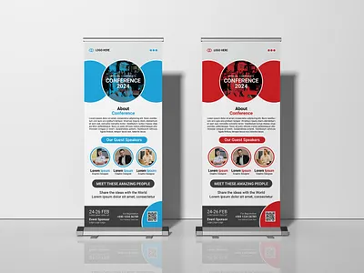 Conference Roll Up Banner Design banner banner design graphic design roll up banner roll up banner design web banner web banner design