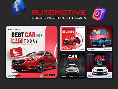 Automotive Web Banner Ads Design ads advertising auto center auto mobile automotive automotive banner banner car car banner design facebook graphic design instagram post